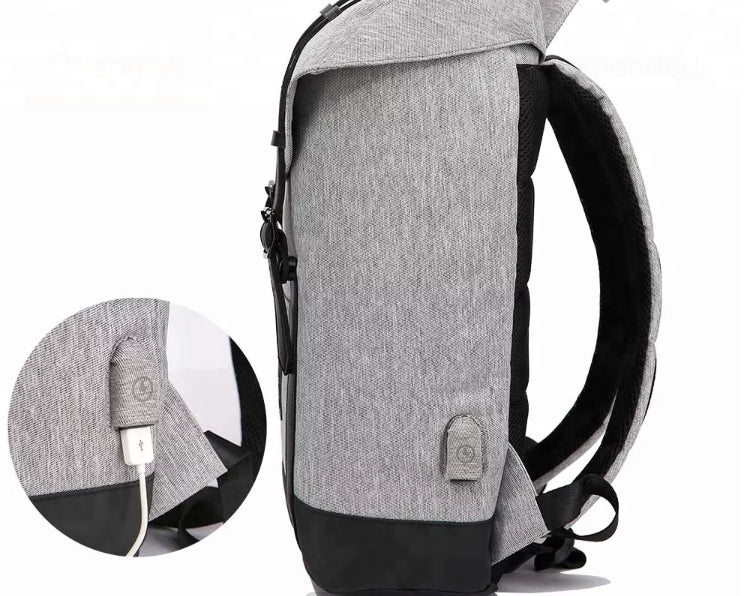 DUSTY MAE USB PORT CHARGEABLE BACKPACK (GREY) Limited Edition