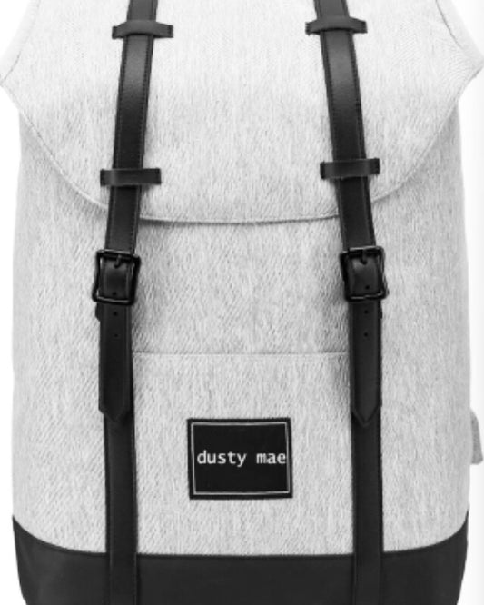 DUSTY MAE USB PORT CHARGEABLE BACKPACK (GREY) Limited Edition